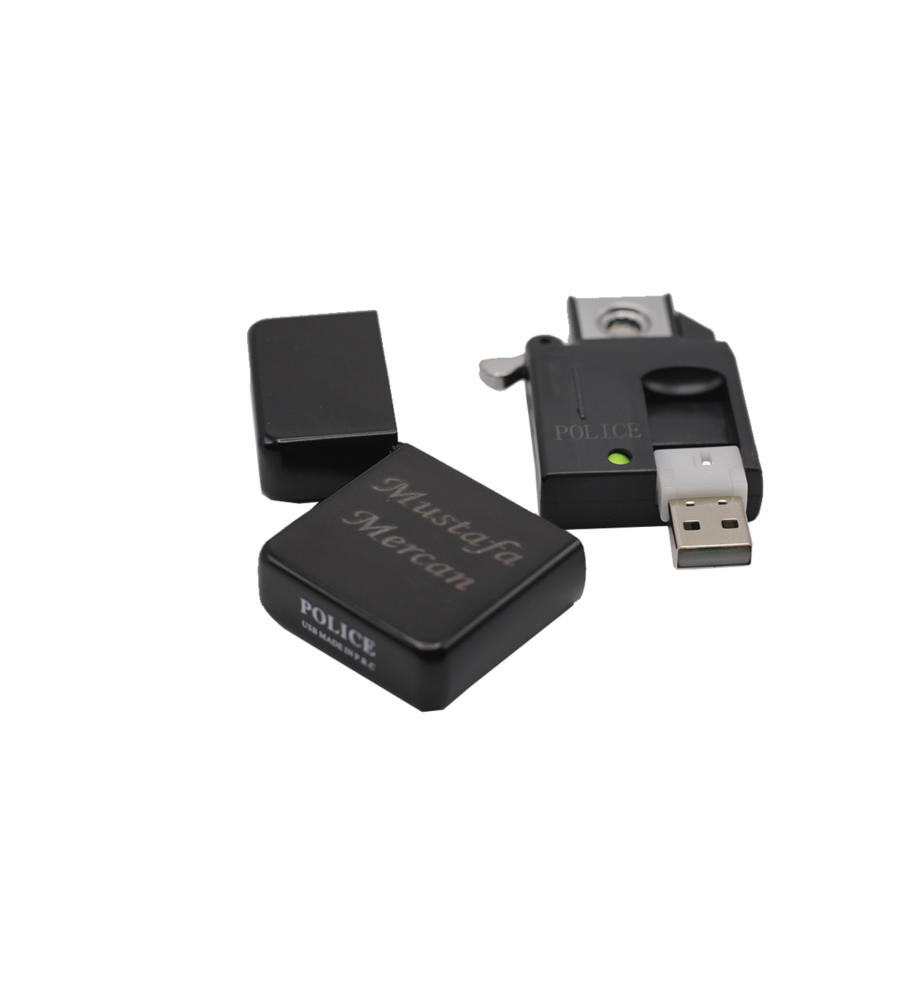 Kişiye Özel Police USB Şarjlı Alevsiz Çakm..